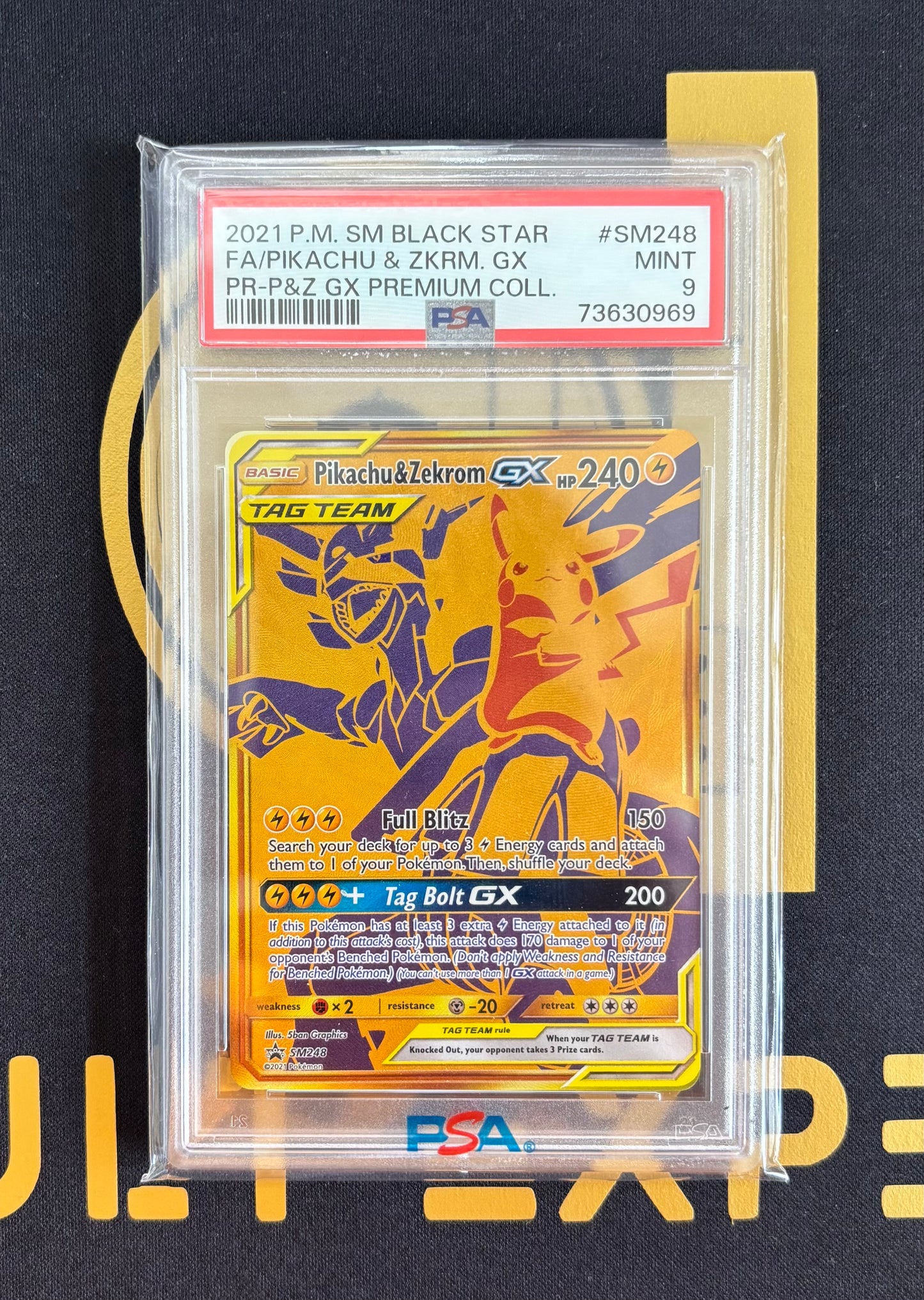 SM248 Pikachu & Zekrom GX PSA 9