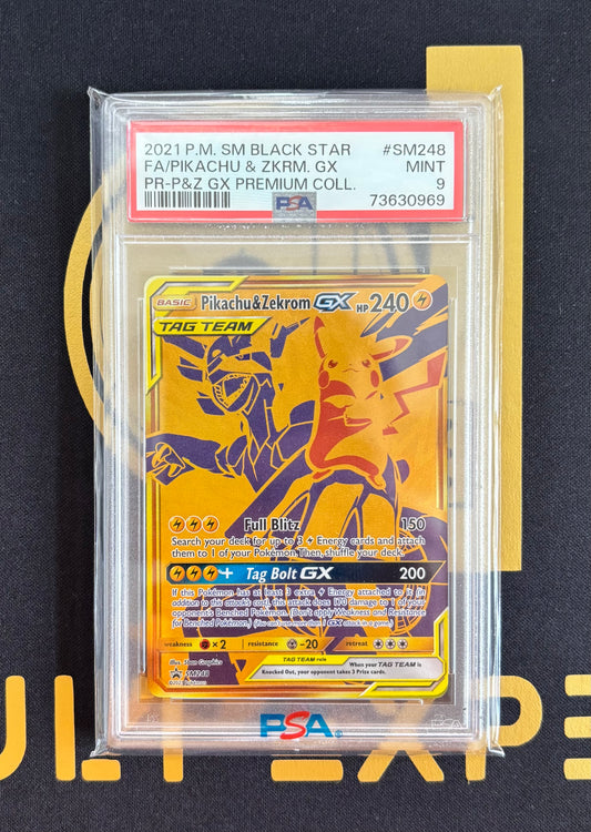 SM248 Pikachu & Zekrom GX PSA 9